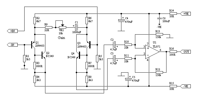 Preamplificador para micrófono bajo ruido compensado